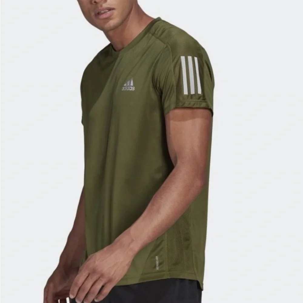 Adidas Own The Run Tee Shirt Olive Green Men's X Large